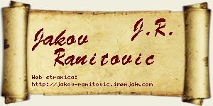 Jakov Ranitović vizit kartica